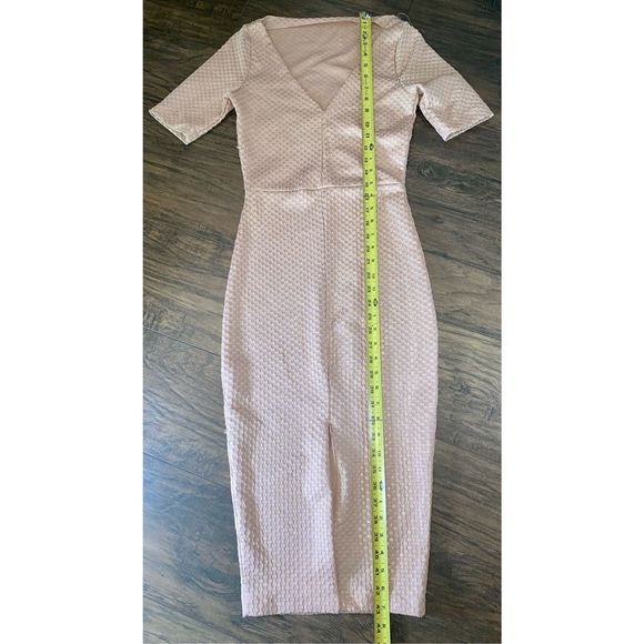 Zara Fitted Pink Dress Checkered Pattern - Picture 6 of 8